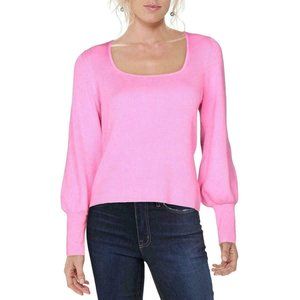 NWT BAR III Women's XXS Pink Long Sleeve Square Neck Ribbed Sweater Top
